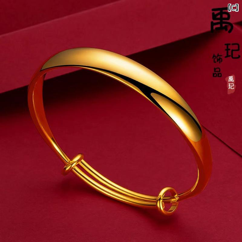 リバーパディのブレスレット 女性用 伝統工法 砂金加工 加厚 流星雨 プッシュプル 手首用 銅製 ゴールドメッキ 幅広 満天星モチーフ 輝き 装飾品 普段使い 軽量 ゴールド系｜アングル3