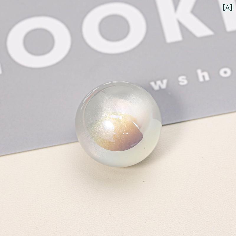 アクセサリー 大きめビーズ 25mm 猫眼 単孔丸型 散り珠 ハンドメイド DIY 串珠 スマホチェーン 車載飾り キーホルダー ハンガー アクセサリー 軽量 カラフル 普段使い アクセサリー クラフト 素材 合成石 装飾品 アクセサリー ビーズ アク