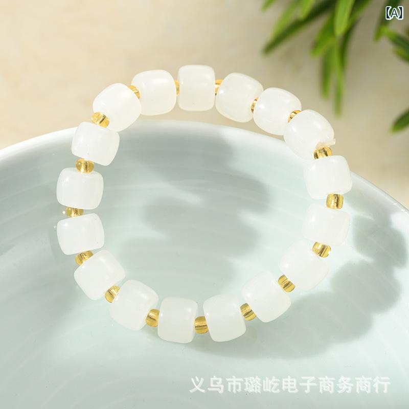 手首用アクセサリー 女性用 男性用 ユニセックス ガラス製 ビーズ ブレスレット 手串 かわいい ファッション ジュエリー シンプル 普段使い ギフト 軽量 透明感 輝き(4.0)