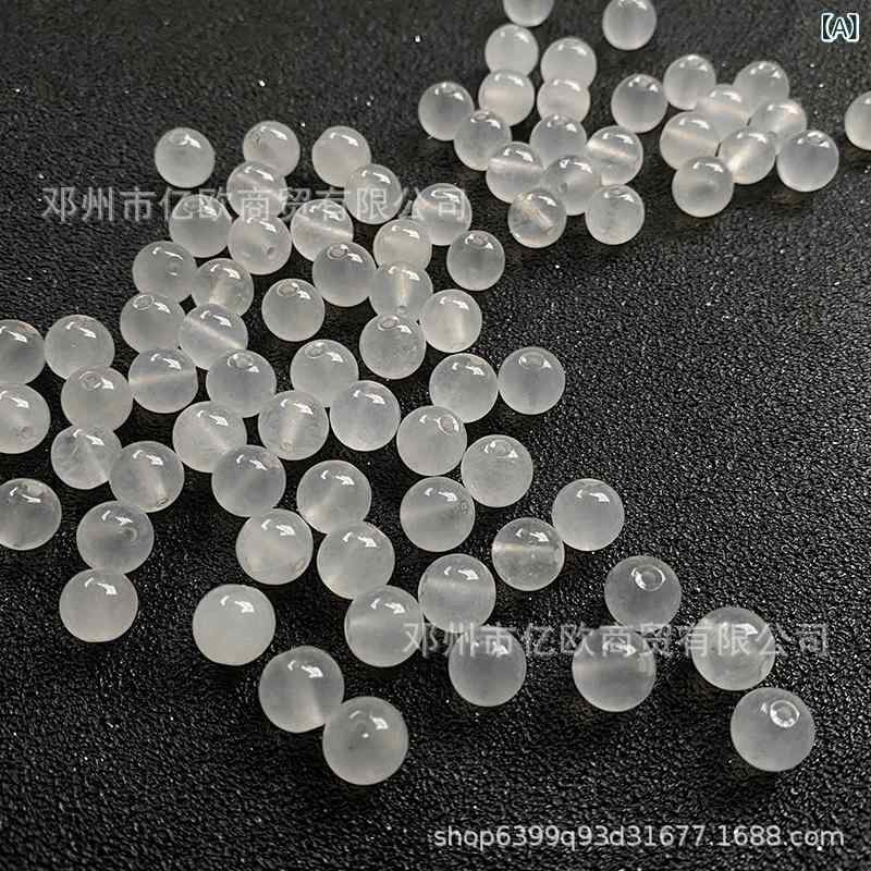 アクセサリー 女性用 ホワイトジェイド 玉珠 散り珠 半成品 DIY 手編み ブレスレット アクセサリー 素材 天然石 光沢 丸型 装飾品 配珠 手作り アクセサリー ジュエリー シンプル デザイン 普段使い 軽量
