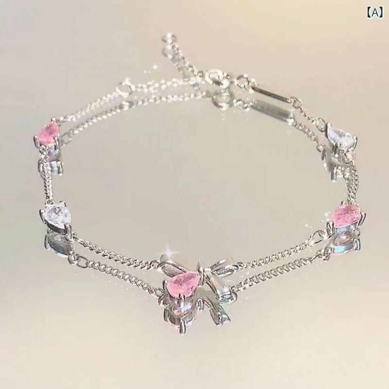 ハンドメイド アクセサリー 女性用 個性派 ハンドチェーン 花モチーフ 合金製 かわいい デザイン シルバー調 ハイエンド 感 軽量 普段使い ギフト 対応 チェーン ブレスレット モダン スタイル ジルコニア 装飾 細身 形状 春夏 秋冬 通年 2