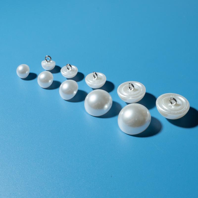 Button - チャイナドレス ボタン 光沢加工 光頭扣 丸型 銅脚 白 真珠 模造真珠 古装 馒頭扣 装飾 アクセサリー 伝統柄 刺繍 コスプレ用 コットン素材 軽量 かわいい デザイン 女性用
