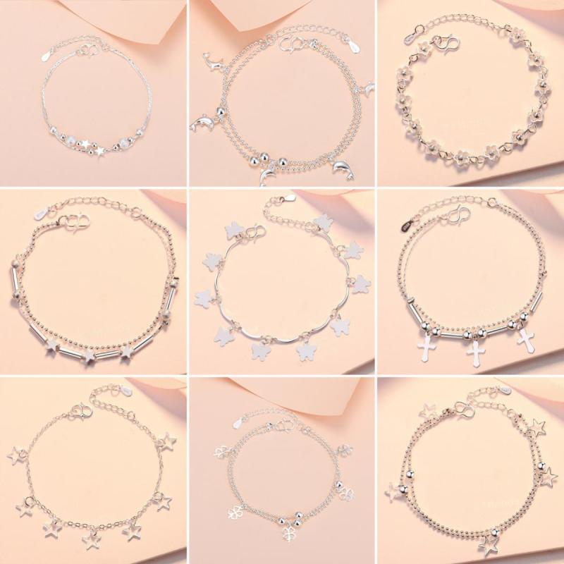 秋冬 女性用 シルバー 手链 アクセサリー シンプル デザイン ファッション ジュエリー 高級感 軽量 華奢 チェーン ブレスレット 普段使い シルバーアクセ かわいい アクセント トレンド アイテム