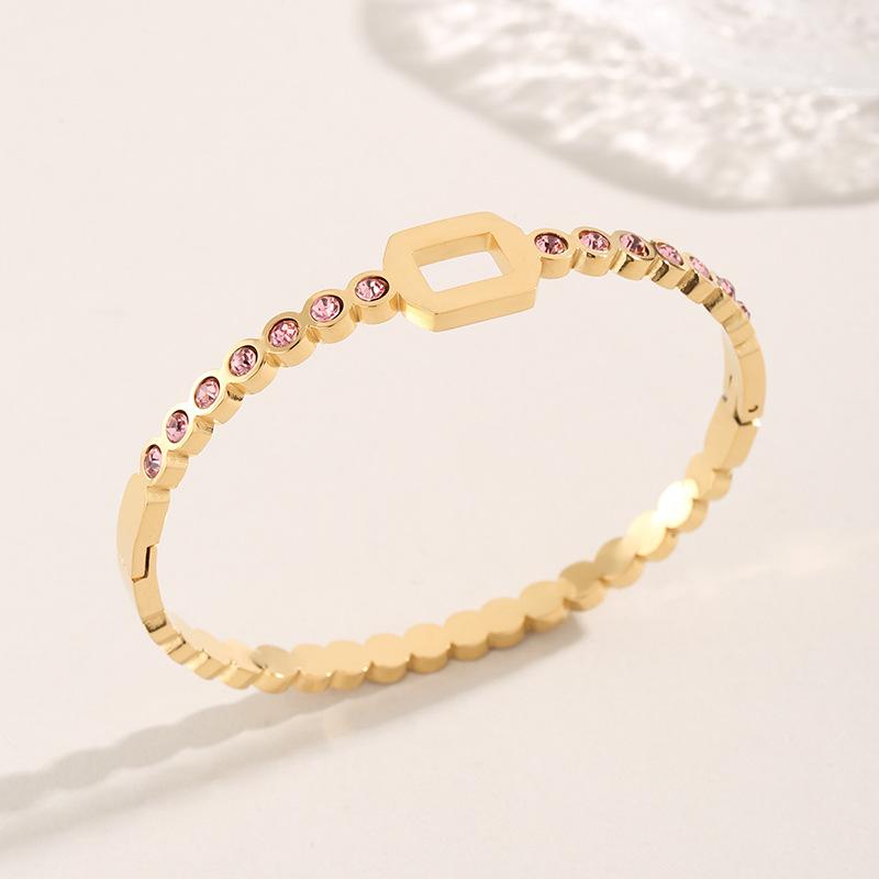 Other - ブレスレット 女性用 ファッション 個性 波浪 菱形 フルダイヤ ジルコニア 加工 光沢 耐久 軽量 ゴールドカラー シルバー メタル アクセサリー 日常使い プレゼント ギフト トレンド モダン デザイン 蜂の巣 空洞 モチーフ スタイリッシュ 華やか