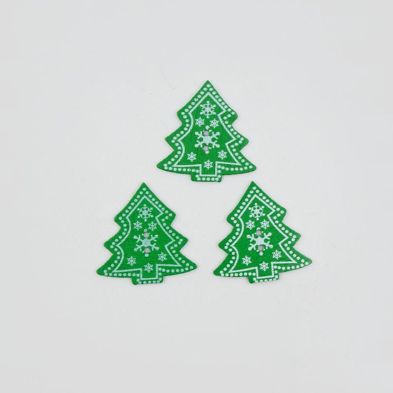 Button - 木製 クリスマスツリー ハート 星 ボタン DIY 手芸 アクセサリー 木製 装飾パーツ ハンドメイド クラフト 素材 クリスマス デコレーション 木質 アクセント ピース 25個セット