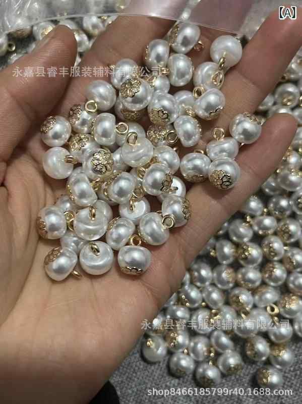 按鈕 - ボタン 半円 真珠 服飾用 アクセサリー シャツ セーター 装飾 手首 花柄 飾り 光沢 高級感 軽量 綿素材 普段使い 通勤 トップス アクセント シンプル デザイン カラーバリエーション