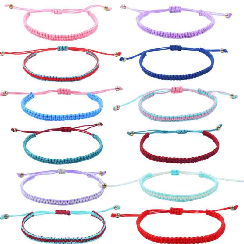 Other - 手作り 編み込み ブレスレット 多彩 フラットノット 友情 ユニセックス カップル アクセサリー かわいい 普段使い ラッキーアイテム 軽量 柔らかい カラフル ビーズ ストーン デザイン ギフト向き 通年使用