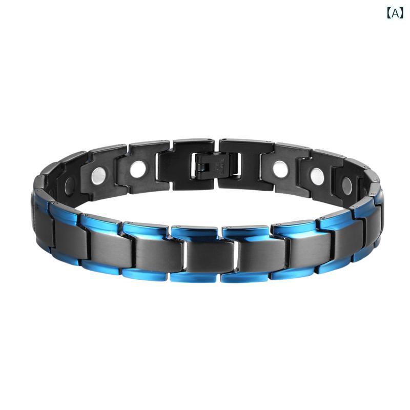 Other - メンズ ブレスレット 磁石 赤銅 チタン ステンレス メンズアクセサリー 男性用 手首 装飾品 日常使い シンプル デザイン 金属素材 軽量 耐久性