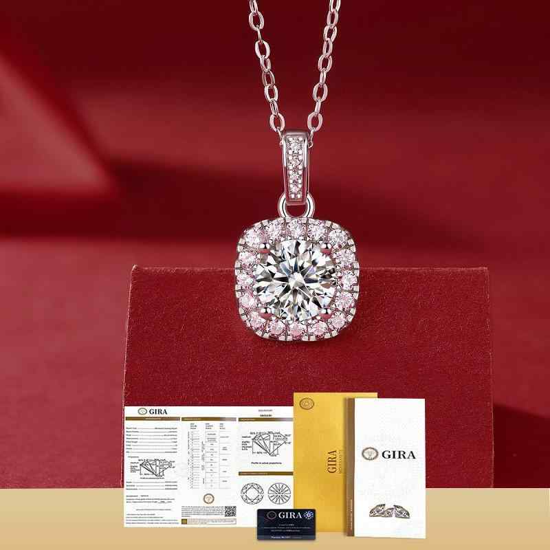 Other - ネックレス 女性用 純銀 キューブ モサン石 シンプル 1g 吊り下げ アクセサリー かわいい 日常使い 軽量 細工 シルバー アクセント ジュエリー