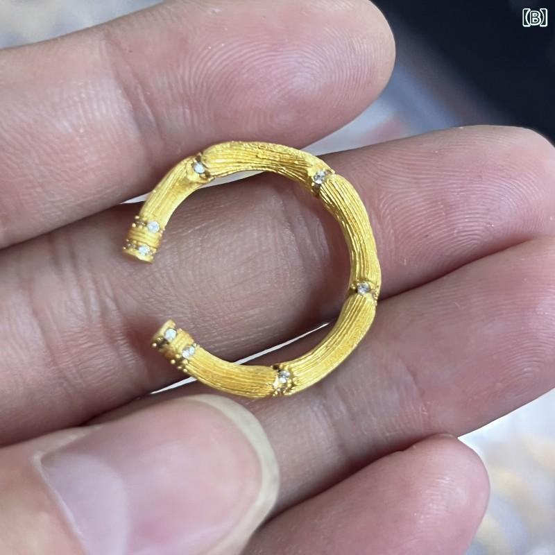 ブレスレット 女性用 竹節デザイン 古法手作り 花糸細工 ファッション 百搭 国 ジルコニア 開口 指輪 かわいい 普段使い 軽量 再生繊維 シルバー調 アクセサリー セット 3
