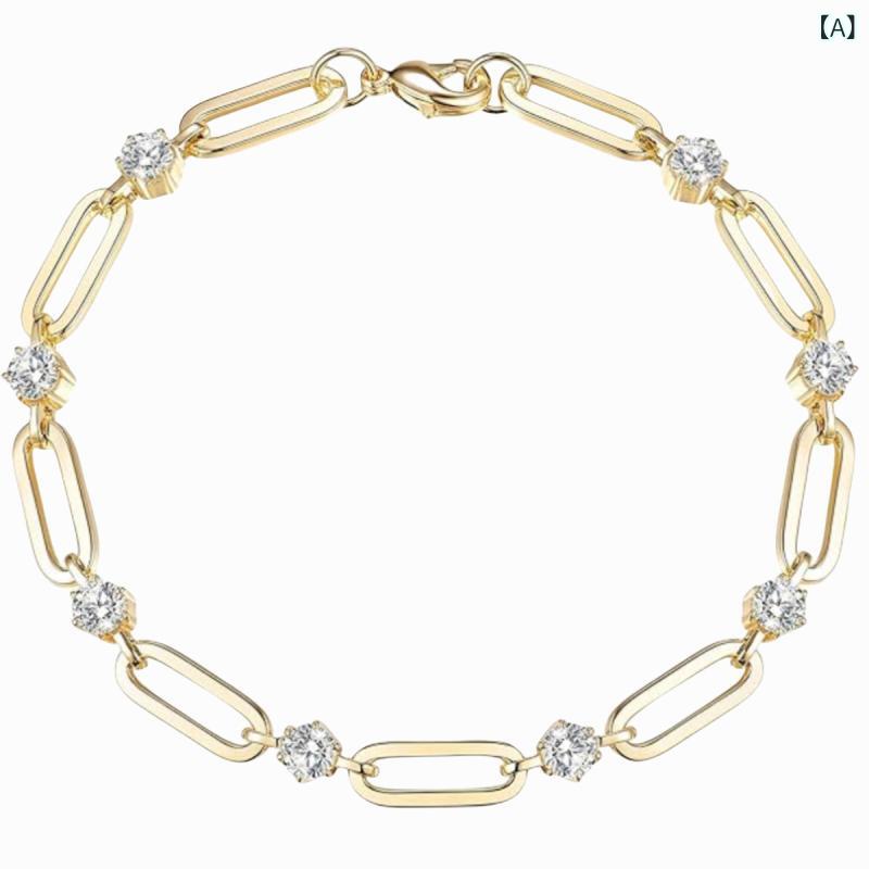 ブレスレット 女性用 冷淡 イエローゴールド 18K チェーン 軽量 軽奢 夏 チェーン デザイン シンプル スタイリッシュ ゴールドチェーン アクセサリー ジュエリー 手首用 ファッション トレンド カジュアル ゴールドメッキ 細身 レイヤード可能 2