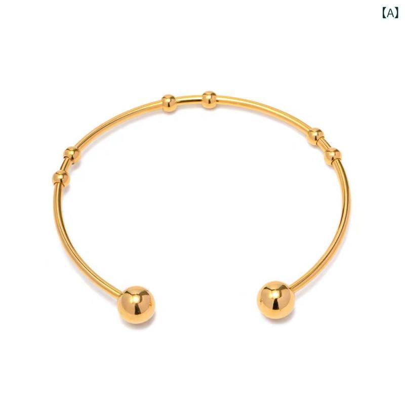 リバーパディのブレスレット 女性用 18Kゴールド 軽量 高級感 夏 百搭 ファッション 手链 アクセサリー ゴールド シルバー 細身 シンプル 普段使い 軽やか 洗練 スタイリッシュ ジュエリー 華奢｜アングル2