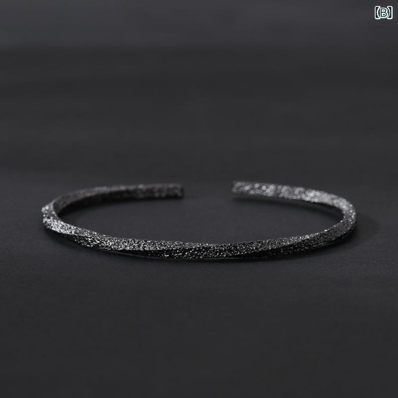 リバーパディのメンズ ウブタン 手首アクセサリー モビウスリング ブレスレット 開口式 手環 レトロ シンプル ミニマル クラシック 日常使い 金属製 アクセサリー 装飾品｜アングル3