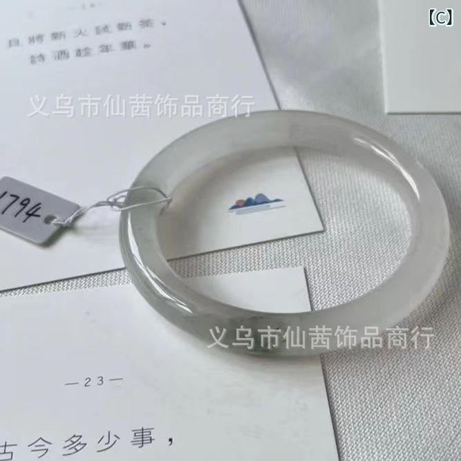リバーパディのブレスレット 女性用 粗めデザイン 貴妃 ガラス 玉 丸棒 友達用 かわいい アクセサリー 普段使い 軽量 透明感 ピンク系 ラッキーアイテム｜アングル3