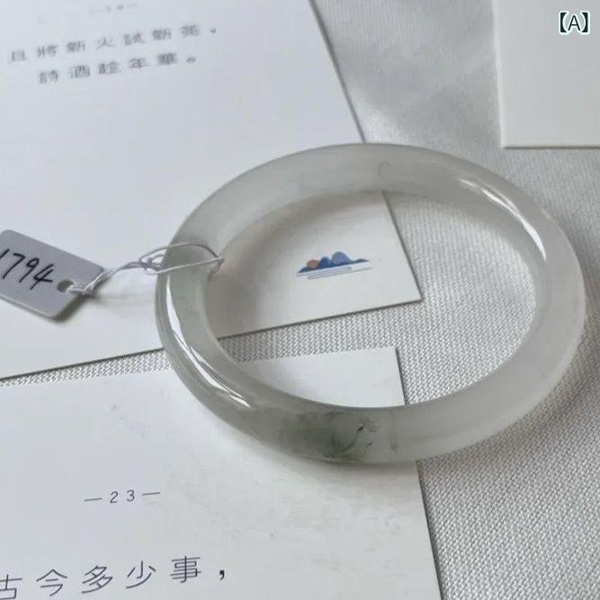 手首アクセサリー 女性用 貴妃 丸棒 太め ガラス製 クリア 透け感 漢服 古 チャイ...