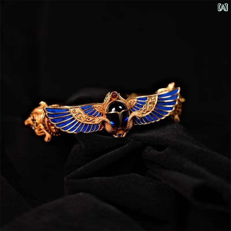 ブレスレット 女性用 古代エジプト アート 文化 イタリア エコー デザイン 高級感 独特 ビンテージ オープンデザイン 手首回り 調整可能 アクセサリー シルバー調 ゴールド調 普段使い ギフト向き 2