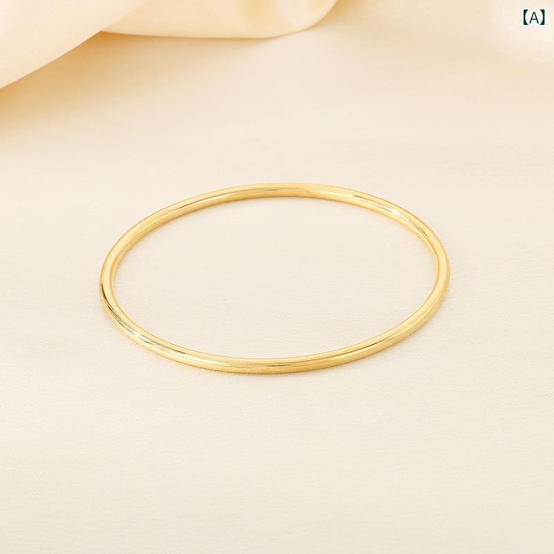 ブレスレット 女性用 ステンレス 304 丸線 3mm シンプル 無接点 一体成型 スタック カラーバリエーション シルバー ゴールド ピンクゴールド メタリック 軽量 耐久性 ファッション アクセサリー 日常使い レイヤード スタイリッシュ 2