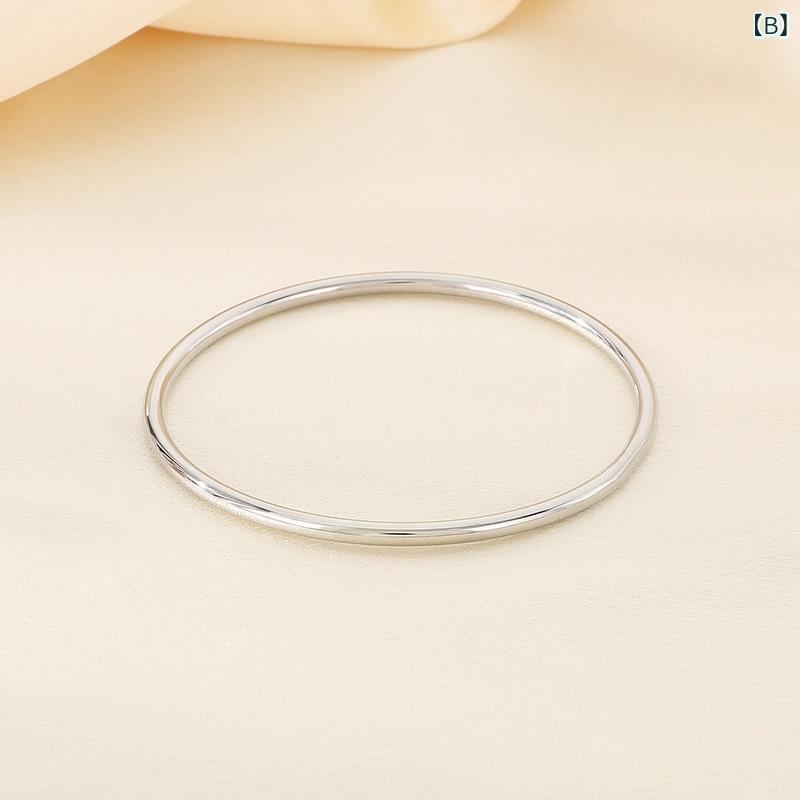 ブレスレット 女性用 ステンレス 304 丸線 3mm シンプル 無接点 一体成型 スタック カラーバリエーション シルバー ゴールド ピンクゴールド メタリック 軽量 耐久性 ファッション アクセサリー 日常使い レイヤード スタイリッシュ 3