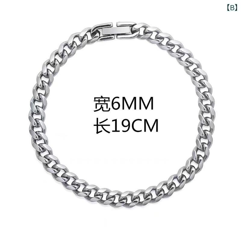 手链 男性用 アクセサリー キューバ 高級感 ジュエリー 小众デザイン カップル用 学生向け トレンド ブレスレット 軽量 メンズ 女性用 ペア シンプル スタイリッシュ 普段使い 金属製 ユニセックス 3