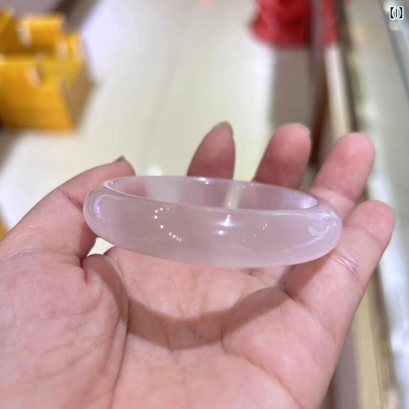 ブレスレット 女性用 猫眼石 手链 アイスブルー グラデーション ガラス アクセサリー かわいい 普段使い 軽量 高級感 アイボリー ブルー系 春夏 3
