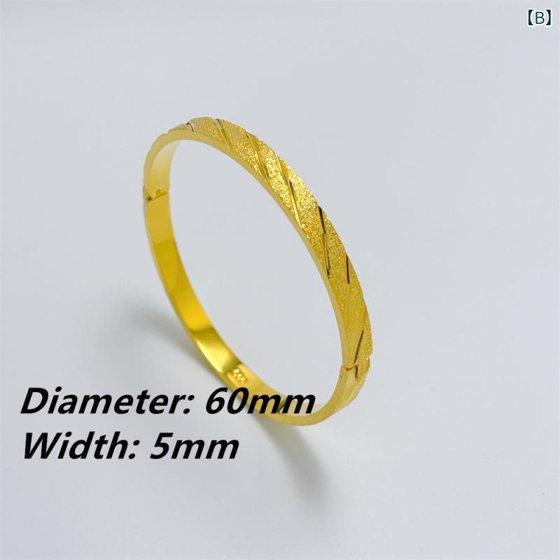 ブレスレット 女性用 5mm 光沢 格子柄 葉っぱモチーフ スナップ式 手首飾り 高級感 結婚式アクセサリー 不変色 ゴールド加工 華やか シンプル 日常使い 金属製 細身デザイン ゴールドカラー 3