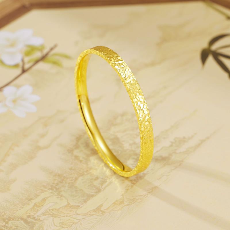 Other - ブレスレット 女性用 24K金メッキ 輝く アイス加工 個性 ファッション 手首用 アクセサリー 華やか 細工 日常使い 軽量 ゴールド系