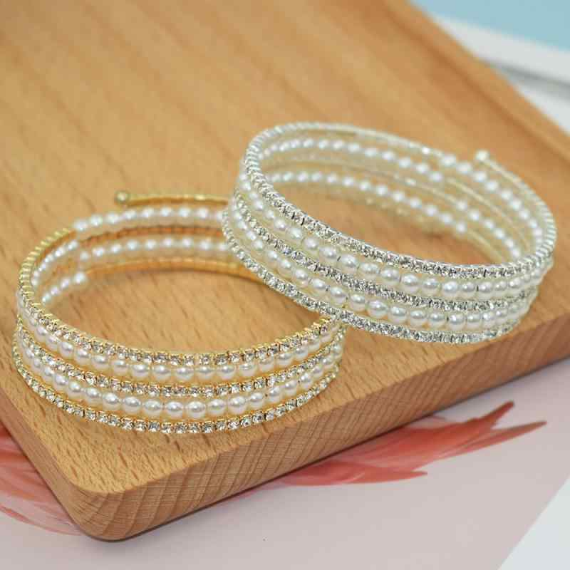 Other - ブレスレット 手首 アクセサリー 女性用 ファッション キラキラ レイヤード デザイン 水晶 ビーズ 4mm サイズ ホワイト パール 35 連 手链 手镯 スタイル 軽量 普段使い 通勤 コーディネート 銀色 チェーン シンプル 華やか ジュエリー ア