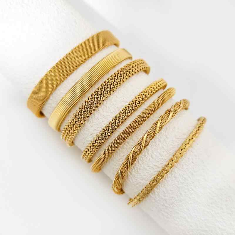 レディース 手首アクセサリー チタン ステンレス ブレスレット かわいい 女性用 高級感 個性派 精巧 編み込み 麻ひも ツイスト デザイン 普段使い 軽量 耐久性 カラーバリエーション シルバー ブラック ゴールド ファッション ジュエリー アクセ 腕(4.0)