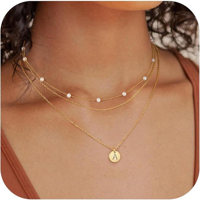 Heart - ネックレス 女性用 ゴールド 多層 26文字 アルファベット コイン ペンダント 硬質 吊り下げ ファッション アクセサリー 華やか 気品 日常使い シンプル スタイリッシュ シルバー調 ゴールドカラー