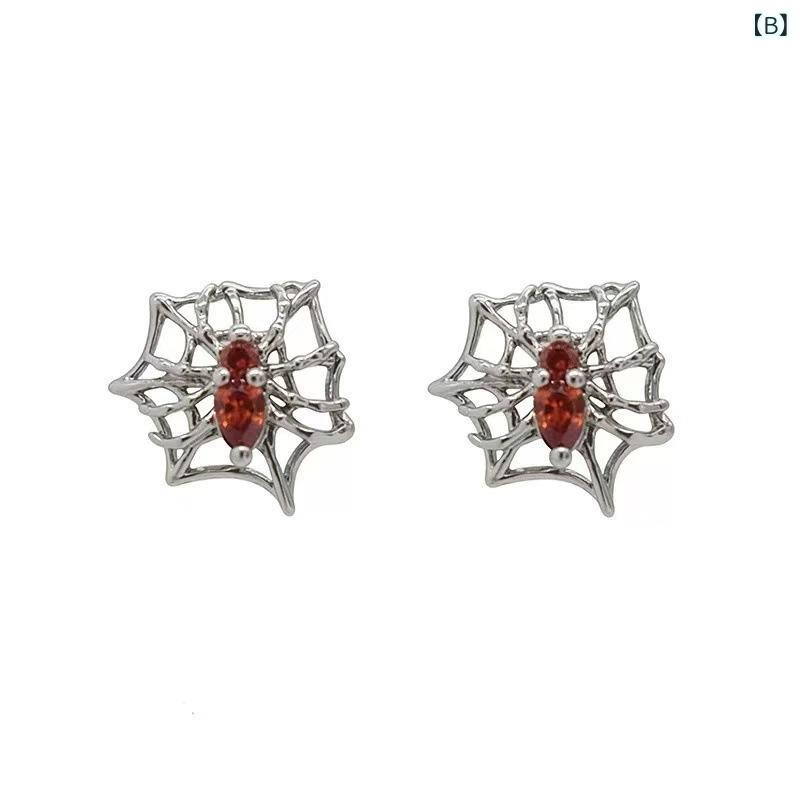 リバーパディのピアス イヤリング メンズ レディース ジルコニア クール かわいい ファッション 耳骨 ねじ込み ユニセックス 個性的 蜘蛛の巣 軽量 金属 アクセサリー シルバー ゴールド 日常使い プレゼント ギフト｜アングル3