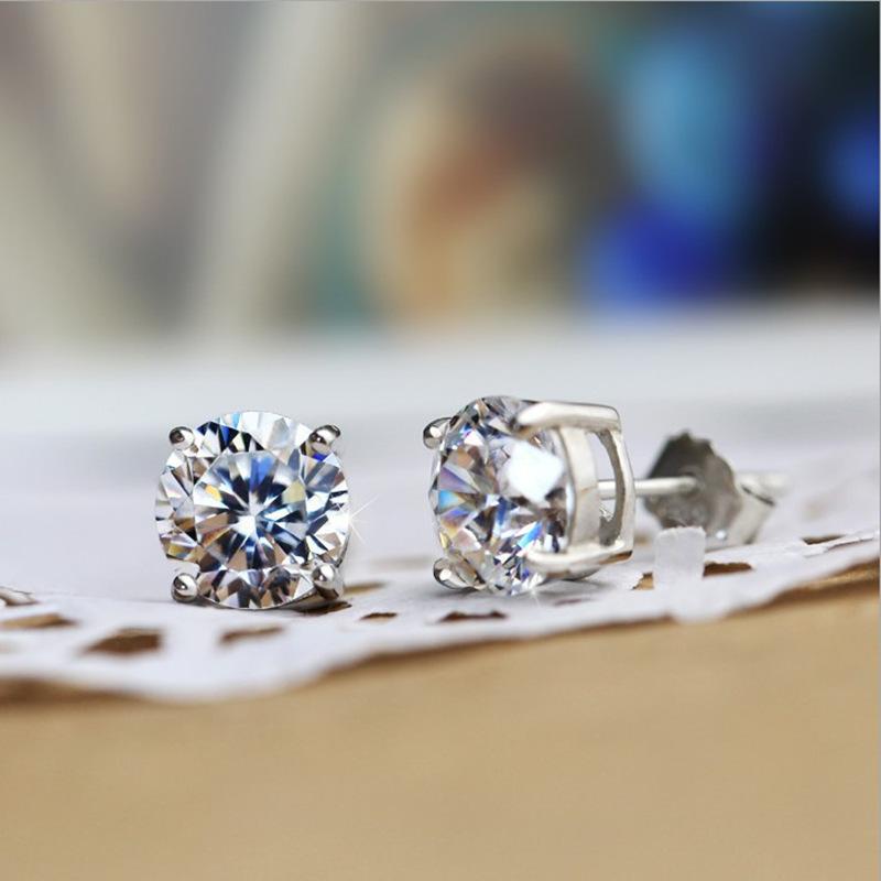 ピアス イヤリング メンズ レディース 925シルバー モサン石 1カラット Dカラー 八...