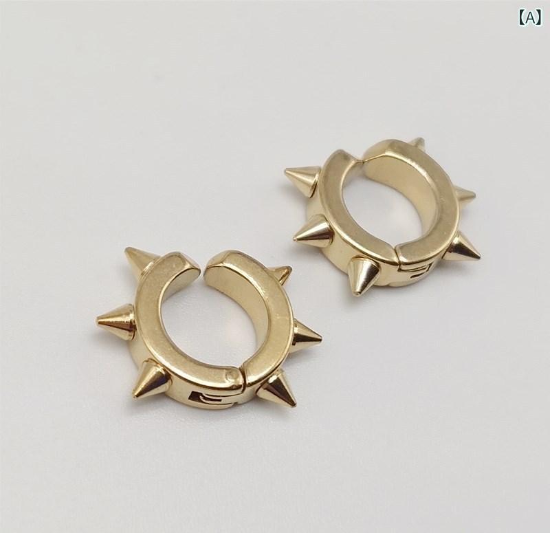 メンズ イヤーカフ 無耳洞 ファッション アクセサリー 潮男 ティタン素材 ステンレ...
