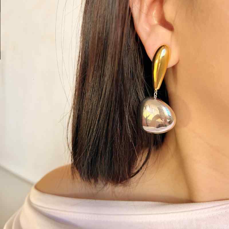 水滴 イヤリング 18K ゴールド メッキ 不锈钢 素材 トレンド ファッション 女性用 ...