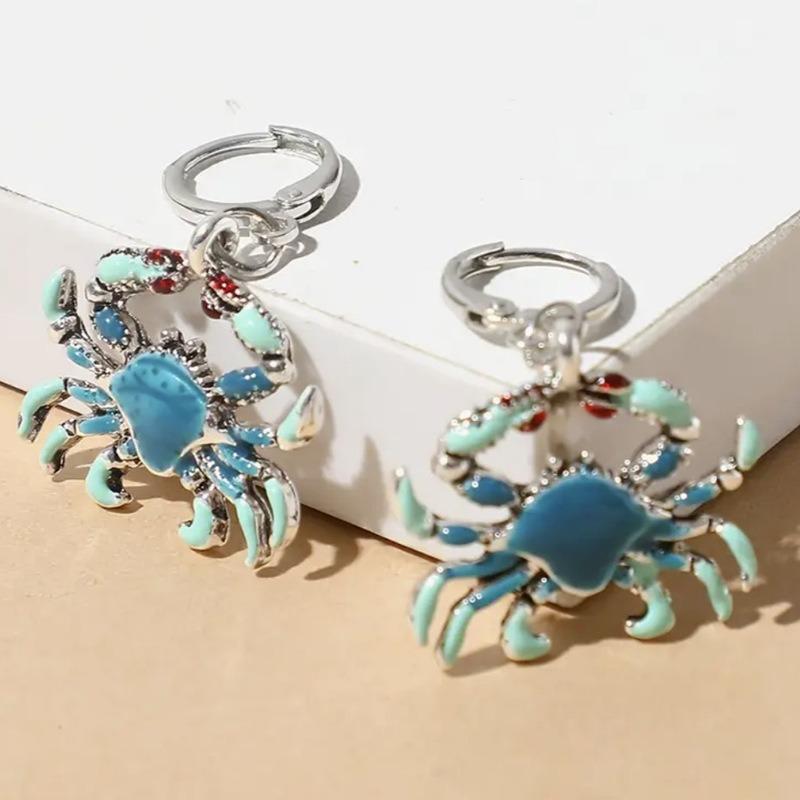 ピアス イヤリング 女性用 夏 春夏 ハワイアン ブルー 蟹 オパール ビーチ アクセサリー 軽量 かわいい ファッション アクセサリー 普段使い サマー コーデ アイテム トロピカル モチーフ 輝き アクセント