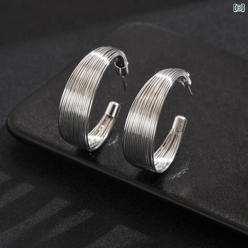 ピアス イヤリング メンズ メンズ 多層 丸形 リング 金属 シンプル ファッション ...