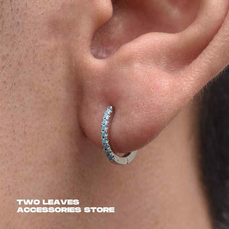 Men'S Accessories - イヤリング 緑松石 シルバー 925 メンズ レディース ファッション トレンド 軽量 ユニセックス 耳飾り アクセサリー ジュエリー グリーン カラー 華奢 デザイン 普段使い ギフト シンプル モダン