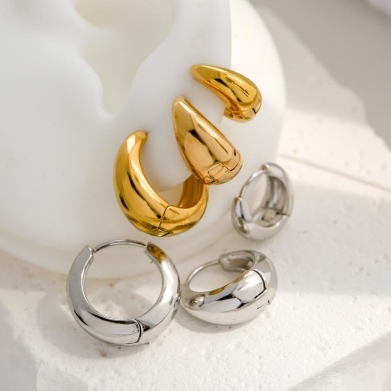 イヤリング 女性用 復古 チタン ステンレス 金属 シンプル 気質 保色 百搭 洋気 耳...