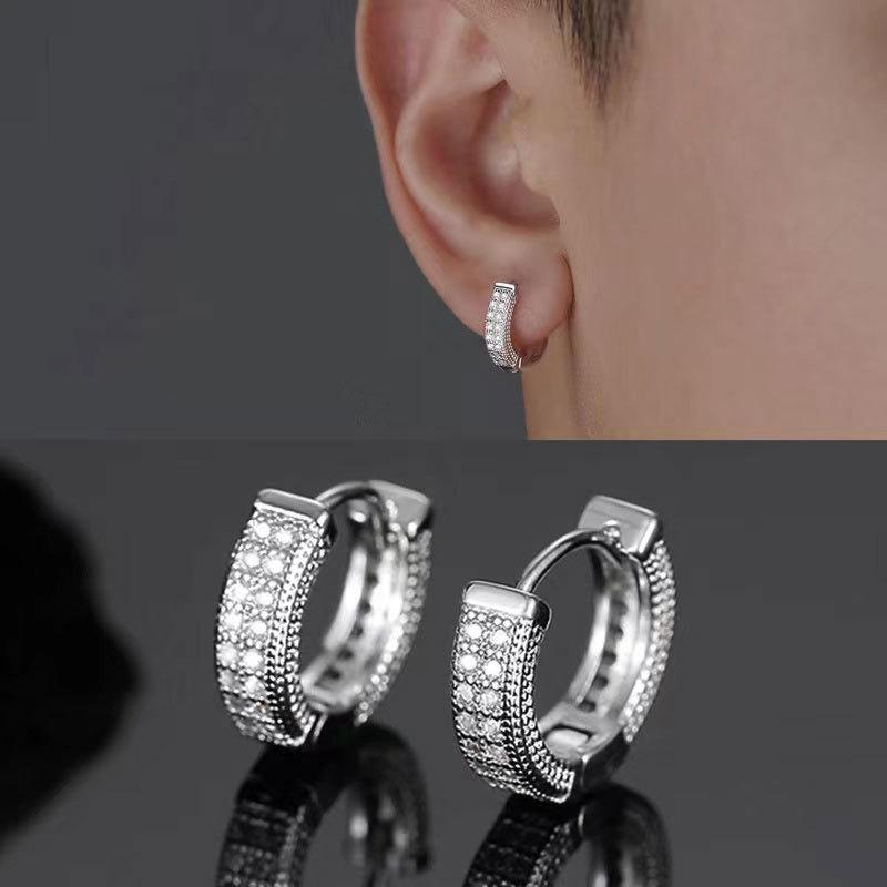 ピアス イヤリング メンズ レディース ジルコニア 付き シンプル 高級感 ユニセックス ヒップホップ スタイル トレンド アクセサリー ファッション ジュエリー ゴールド シルバー 軽量 普段使い 通勤 デート ギフト ラブリー クール モダン