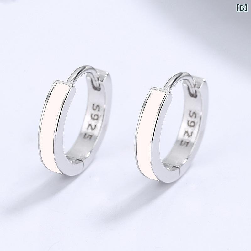 ピアス ピアス イヤリング 925シルバー 女性用 韓国 個性派 ブラック ドロップ型 ...