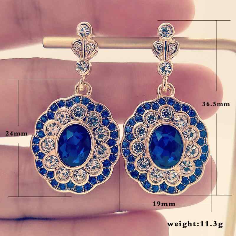 ピアス イヤリング 女性用 ファッション ジュエリー クリスタル 装飾品 ブルー 宝石 キラキラ 華やか アクセサリー 普段使い シンプル