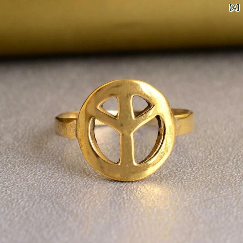 指輪 女性用 平和 モチーフ オープン デザイン 合金 アクセサリー かわいい 軽量 ...