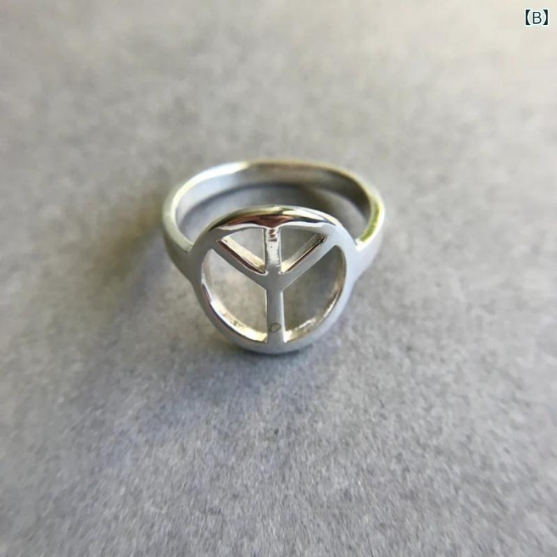 指輪 女性用 平和 モチーフ オープン デザイン 合金 アクセサリー かわいい 軽量 ...