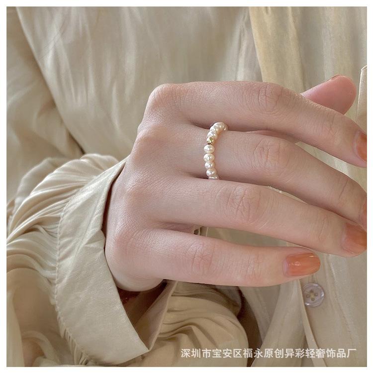 樂天商城 - 指輪 女性用 淡水パール 14Kゴールドコーティング 強光輝き シンプル 普段使い かわいい アクセサリー ラウンドシェイプ ナチュラル スタイリッシュ