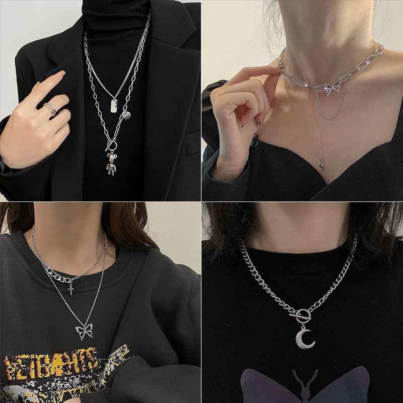 樂天商城 - ネックレス 女性用 韓国 かわいい 個性的 デザイン 高級感 百搭 フーディー チェーン アクセサリー 真珠 チェーン シルバー ゴールド ロングタイプ 普段使い レイヤード 春夏 秋冬