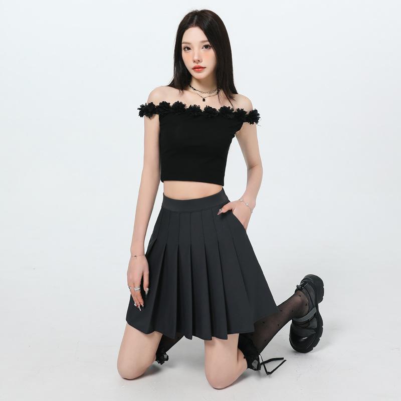 乐天商城 - スカート 春夏 女性用 半身スカート プリーツスカート 弾力性 ミッドレングス ショート丈 膝丈 フレアスカート 少女 雪ニール ポリウレタン スパンデックス 伸縮性 軽量 吸湿速乾 通勤 普段使い カジュアル ブラック ピンク系 アイボリー ベージュ