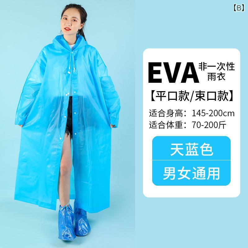 リバーパディのレインコート ロング 全身 EVA 防雨 厚手 防水 男女用 大人 ポータブル シングル 雨具 雨着 防水加工 軽量 耐久性 通勤 通学 アウトドア ブラック グレー｜アングル2