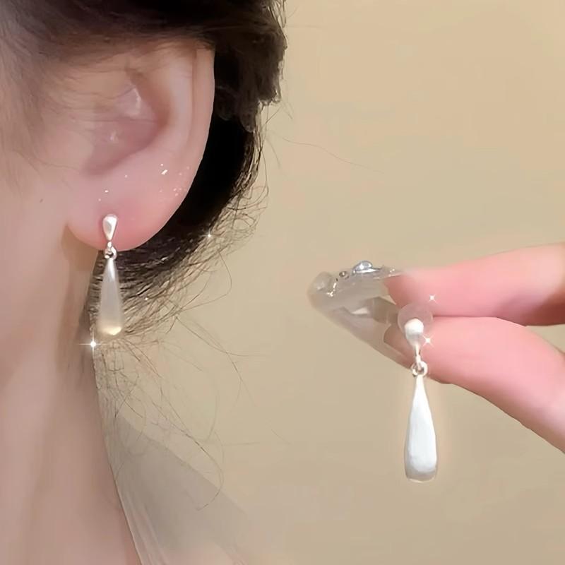 Amethyst - シルバー イヤリング 女性用 軽量 水滴 デザイン 独特 クール 復古 ファッション 気質 耳飾り 金属 アクセサリー 日常使い シルバー系 秋冬