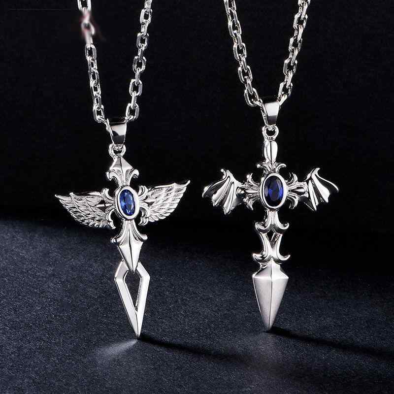 SWAROVSKI - ネックレス メンズ 悪魔 翼 吊り下げ 個性派 シンプル シルバーアクセサリー 普段使い 軽量 スタイリッシュ ギフト ラッキーアイテム ユニセックス アクセサリー