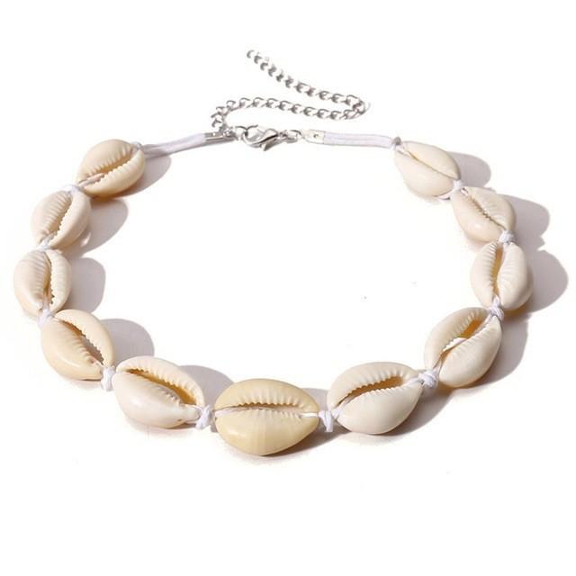 Necklaces, Pendants - ネックレス 女性用 夏 ハワイアン 貝殻 手作り 短め 鎖骨チェーン ビーチ リゾート 軽量 ナチュラル カジュアル アクセサリー