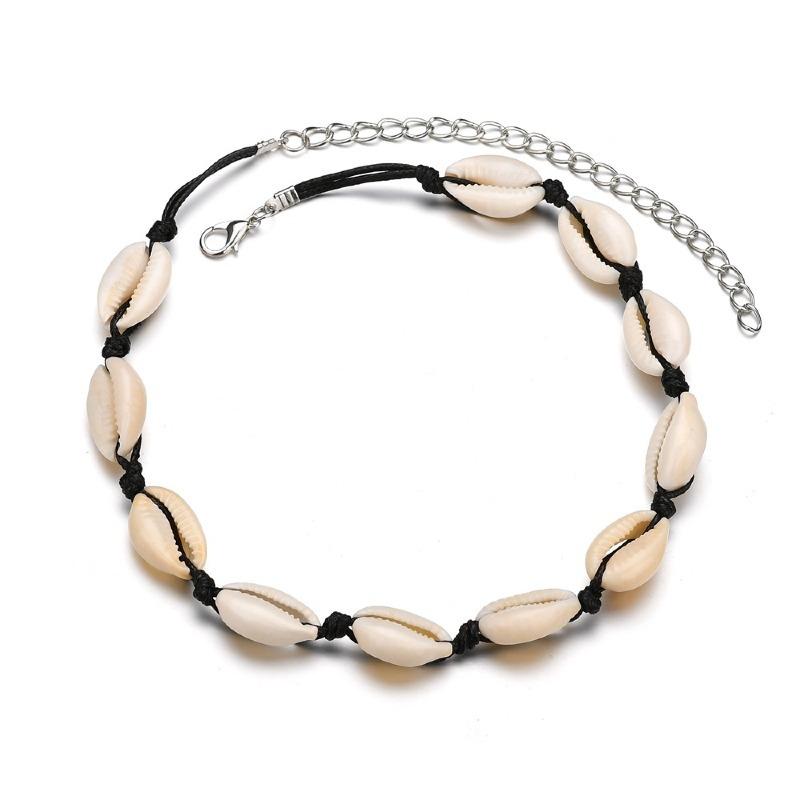 Necklaces, Pendants - ネックレス 夏 ハワイアン 個性 クリエイティブ 手飾り 天然貝殻 手作り 編み込み アクセサリー ビーチ トロピカル 軽量 普段使い 女性用 カジュアル